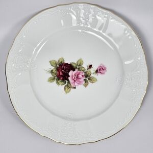 Bernadotte Vintage Embossed China Bread/Dessert Plate with Roses, EUC, 7"